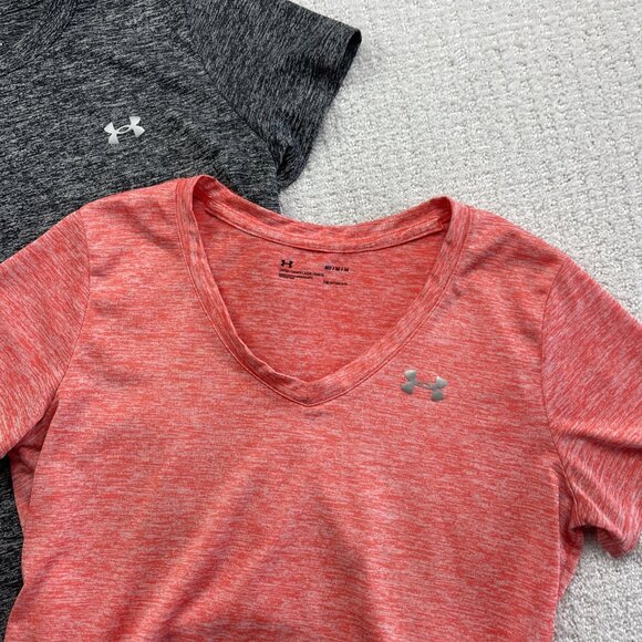 Lot x2 Bulk Under Armour Heat Gear Top Loose Shirt Women’s Sz M Activewear Read - Picture 2 of 10
